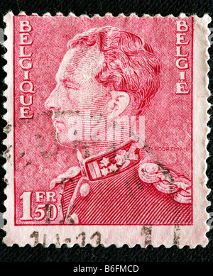 Le Roi Léopold III de Belgique (1934-1951), timbre-poste, Belgique Banque D'Images