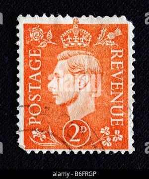 Le roi George VI du Royaume-Uni (1936-1952), timbre-poste, UK Banque D'Images