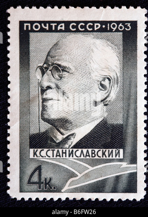 Konstantin (Constantin Stanislavski) (Stanislavski), théâtre russe et de l'innovateur par intérim (1863-1938), timbre-poste, URSS, 1963 Banque D'Images