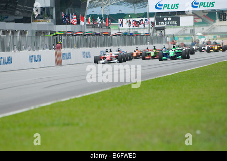 A1 Equipes racing en début de course au championnat allemand de Sepang en Malaisie Banque D'Images