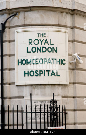 Signe du Royal London Homoeopathic Hospital Bloomsbury Londres Centre Banque D'Images