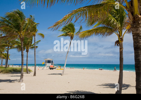 Fort Lauderdale Beach sur l'océan Atlantique ou Côte Est de la Floride Banque D'Images