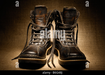 Bottes en cuir Banque D'Images