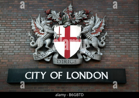 Gros plan de la ville de Londres, Coat of Arms Banque D'Images