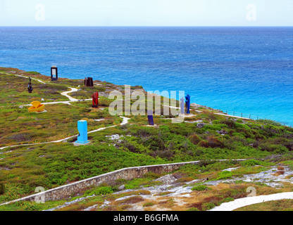 Sculpture Park dispose d''art moderne par des artistes mexicains à Punta Sur sur Isla Mujeres Banque D'Images