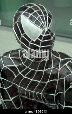 Visage masque tête portrait Spider-Man personnage de bande dessinée de super-héros Marvel Comics spiderman Banque D'Images