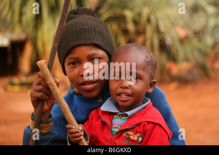 Frères au Lesotho Banque D'Images