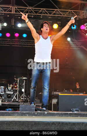 Jonas Erik Altberg (alias 'Basshunter') sur scène à Londres Gay Pride 2008 Banque D'Images