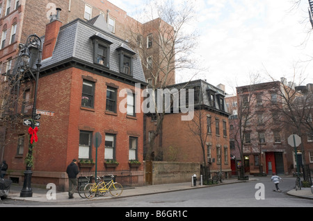 New York NY 12 décembre 2008 une paire de maisons de style Second Empire par D T Atwood et datant de 1831 et 1832 Banque D'Images
