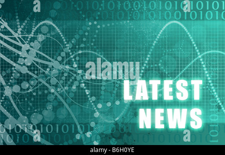 Dernières News Tech Résumé fond en couleur bleu Banque D'Images