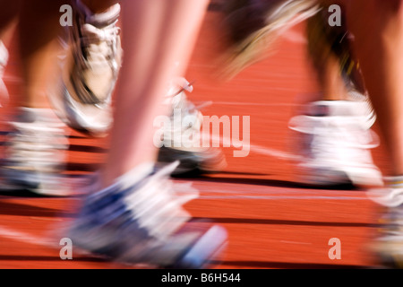 High school track & field rencontrez Banque D'Images