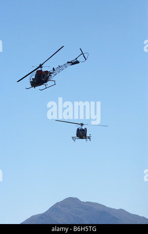 Vintage 47 Bell Helicopters Warbirds sur Wanaka Airshow Wanaka ile sud Nouvelle Zelande Banque D'Images