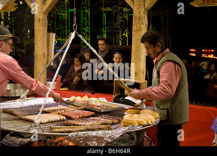 Hot-dog allemand décrochage - Winter Wonderland - Hyde Park - Londres Banque D'Images