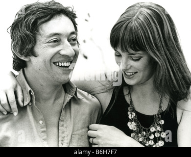 SERGE GAINSBOURG et JANE BIRKIN en 1969 la promotion de leur disque Je t'aime moi non plus Banque D'Images