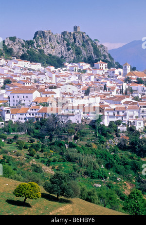 Espagne Andalousie GRENADE Pueblos Blancos VILLAGES BLANC VILLAGE DE GAUCIN Banque D'Images