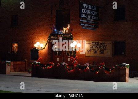 Texas Cowboy Hall of Fame dans le Fort Worth, Texas Stockyards de nuit Banque D'Images