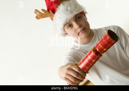 Parti pirate chapeau de Noël heureux fois fun visage drôle célébration de Noël Banque D'Images