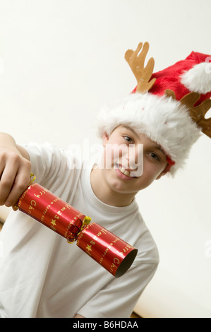 Parti pirate chapeau de Noël heureux fois fun visage drôle célébration de Noël Banque D'Images