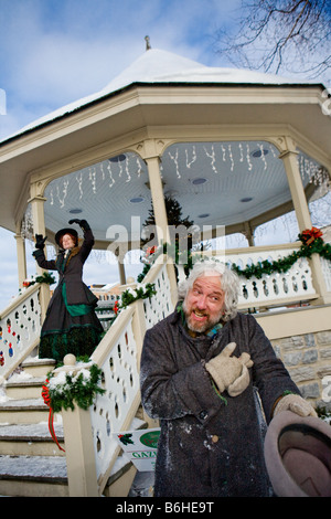 Portrait acteur mendiant à Skaneateles Noël Dickens annuelle de l'État de New York Région des lacs Finger Banque D'Images