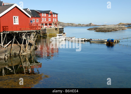 Rorbuer en Å sur les îles Lofoten de Norvège Banque D'Images