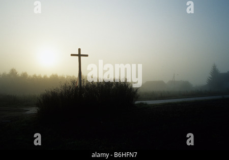 Pologne Swieta Katarzyna village route de culte Banque D'Images