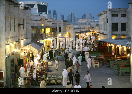 Le QAT, Qatar : Doha, Souq al Waqif, le plus vieux bazar au Qatar. Banque D'Images