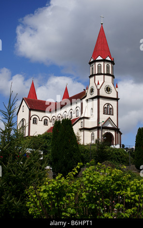 Vue du Sacré-Cœur de jésus l'église catholique romaine, Puerto Varas, Chili Banque D'Images