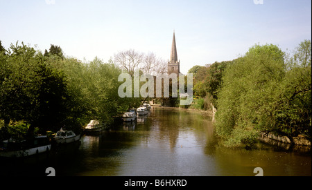 UK Angleterre Abingdon Oxfordshire bateaux amarrés sur la Tamise Banque D'Images