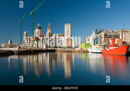 Front de l'Albert Dock de Liverpool, Liverpool, Merseyside, Royaume-Uni Banque D'Images