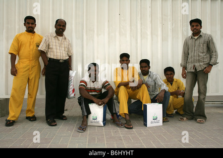 Les immigrants de l'Asie du Sud travaillant à Doha, Qatar. Banque D'Images