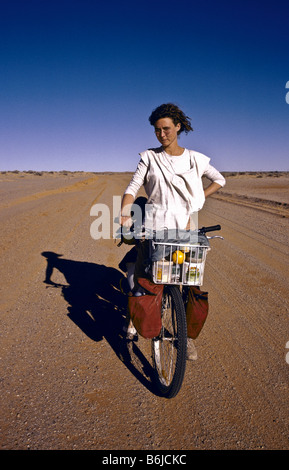 Cycliste, outback Australie Banque D'Images