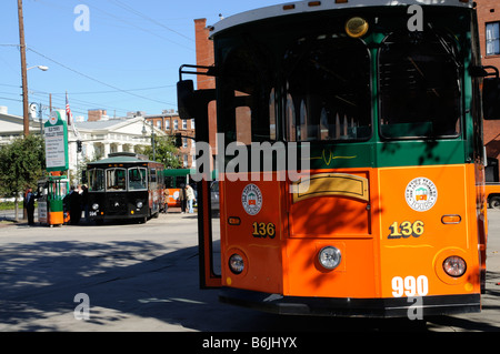 Old Town Trolley Tours depot à Savannah Georgia USA Banque D'Images