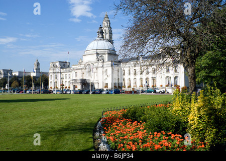 L'hôtel de ville de Cardiff cathays park Cardiff Banque D'Images