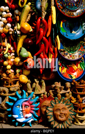 Amérique du Nord, Mexique, Baja California Sur, Cabo San Lucas. Artisanat et souvenirs typiquement mexicaine. Banque D'Images