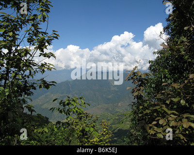 Vue depuis le Parc National de Shivapuri, vallée de Katmandou, Népal, Himalaya, Bagmati, l'Asie centrale Banque D'Images