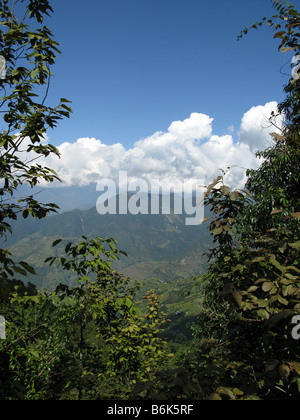 Vue depuis le Parc National de Shivapuri, vallée de Katmandou, Népal, Himalaya, Bagmati, l'Asie centrale Banque D'Images