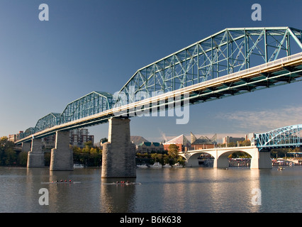 Le Walnut Street Bridge à Chattanooga. Banque D'Images