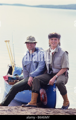 Duc et Duchesse de York, excursion en canot au Canada Banque D'Images