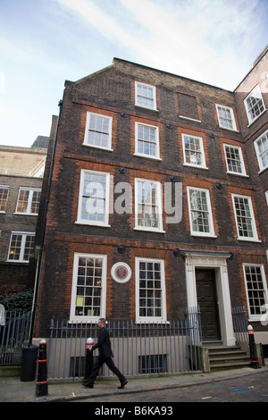 Dr Johnson's House, 17, Gough Square, Londres, où il a vécu et travaillé de 1748 à 1759, Londres, Angleterre. Banque D'Images