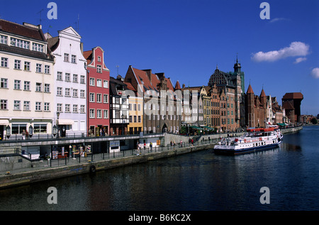 Pologne, Gdansk, Motlawa front de mer Banque D'Images