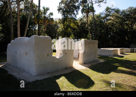 Esclaves à Kingsley Plantation les Timucuan Préserver North Florida USA Banque D'Images