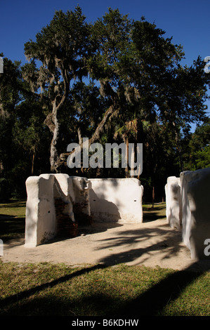 Esclaves à Kingsley Plantation les Timucuan Préserver North Florida USA Banque D'Images