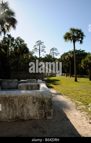 Esclaves à Kingsley Plantation les Timucuan Préserver North Florida USA Banque D'Images
