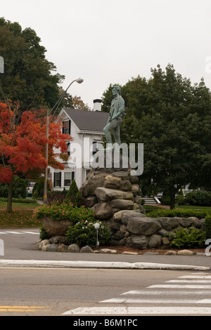 Statue Minuteman de Battle Green Lexington MA Massachusetts New England USA United States of America Banque D'Images