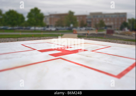 Hélisurface atterrissage pour hélicoptère à l'hôpital de Philadelphie, en Pennsylvanie, USA Banque D'Images