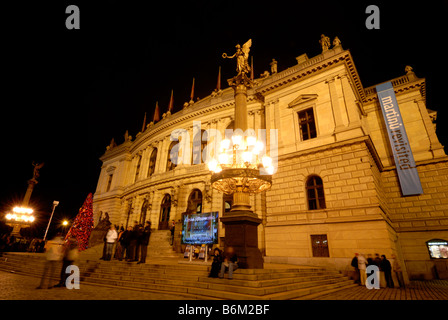 La salle de concert Rudolfinum Prague République tchèque 2008 hiver noël Banque D'Images