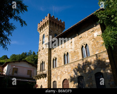 Bibliothèque de la ville de Greve in Chianti, Toscane, Italie. Banque D'Images