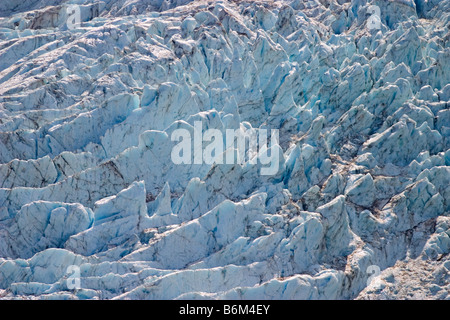 Libre de formations de glace sur le glacier Holgate en Alaska. Banque D'Images