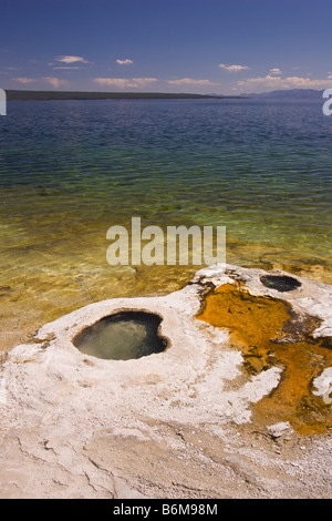 Le parc national de Yellowstone, Wyoming, USA - West Thumb Geyser Basin sur la rive du lac Yellowstone Banque D'Images