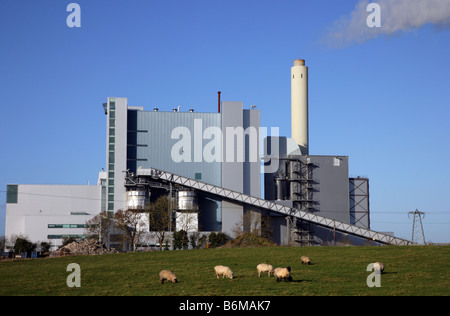 La tourbe powered Lough Ree Power Station comté de Roscommon Irlande Lanesborough Banque D'Images